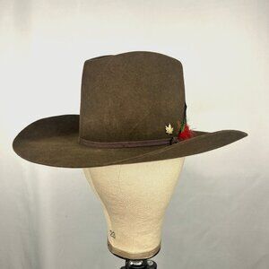 Biltmore Vintage Silver Buckle Brown 4X Western Hat Size 6 7/8 55 CM